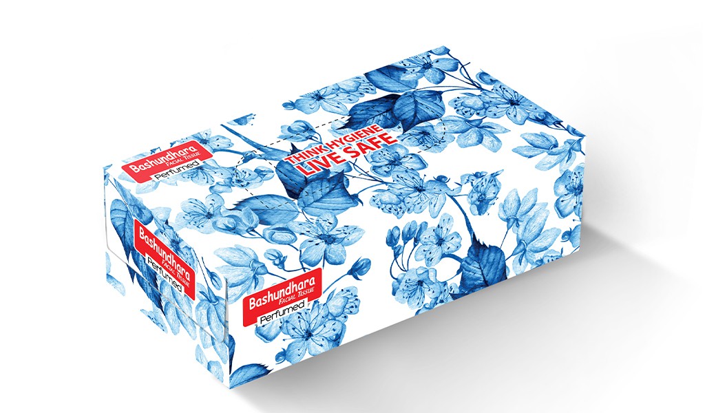 Bashundhara Facial Tissue (120 pcs X 2 ply, Perfumed) Bashundhara